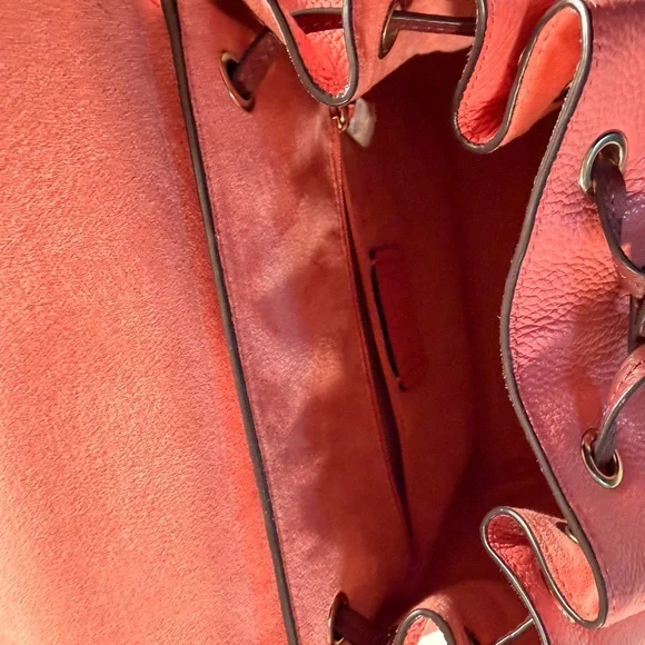 New Coach Pink and Tan Leather Backpack - Picture 7 of 7